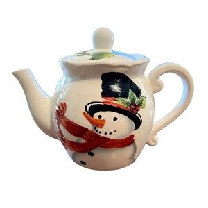 Top Hat Snowman Teapot & Lid by Maxcera Corp Holiday Christmas